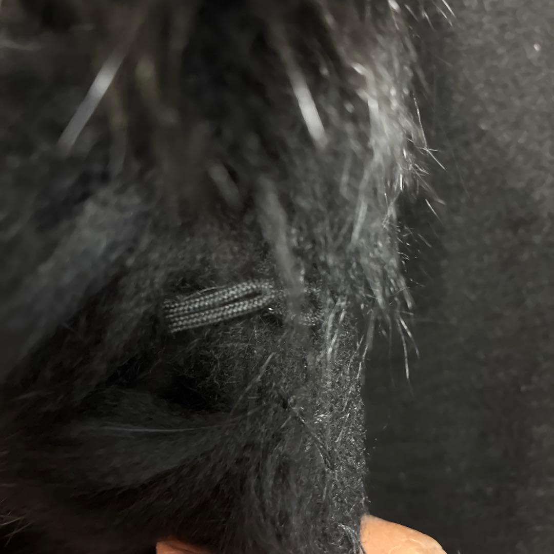 トーマスです。毛皮ブルーフォックス100% ポンチョ フード付き