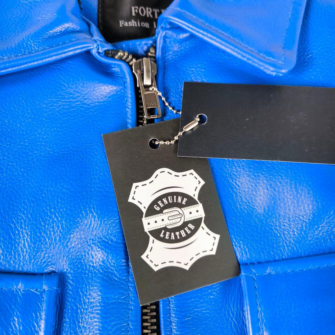 【新品タグ付】 FORTIME レザー ライダースジャケット XXL