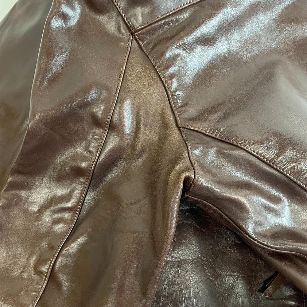 ◆Haruf レザージャケット ブラウン 3Lサイズ 本革 馬革 10635