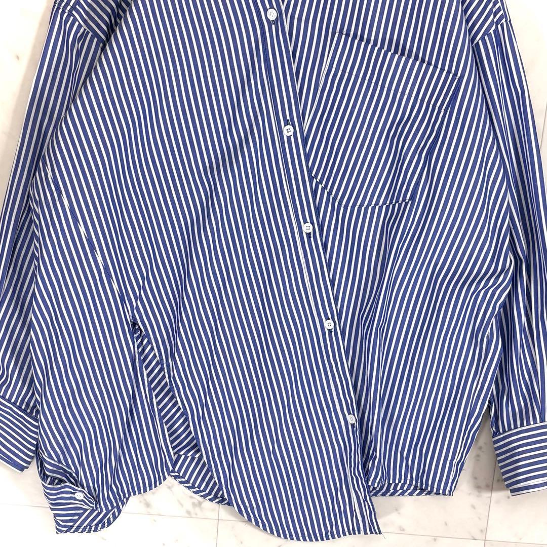 美品 エンフォルド ストライプアシンメトリーシャツ　再構築 現行タグ 洗える 綿