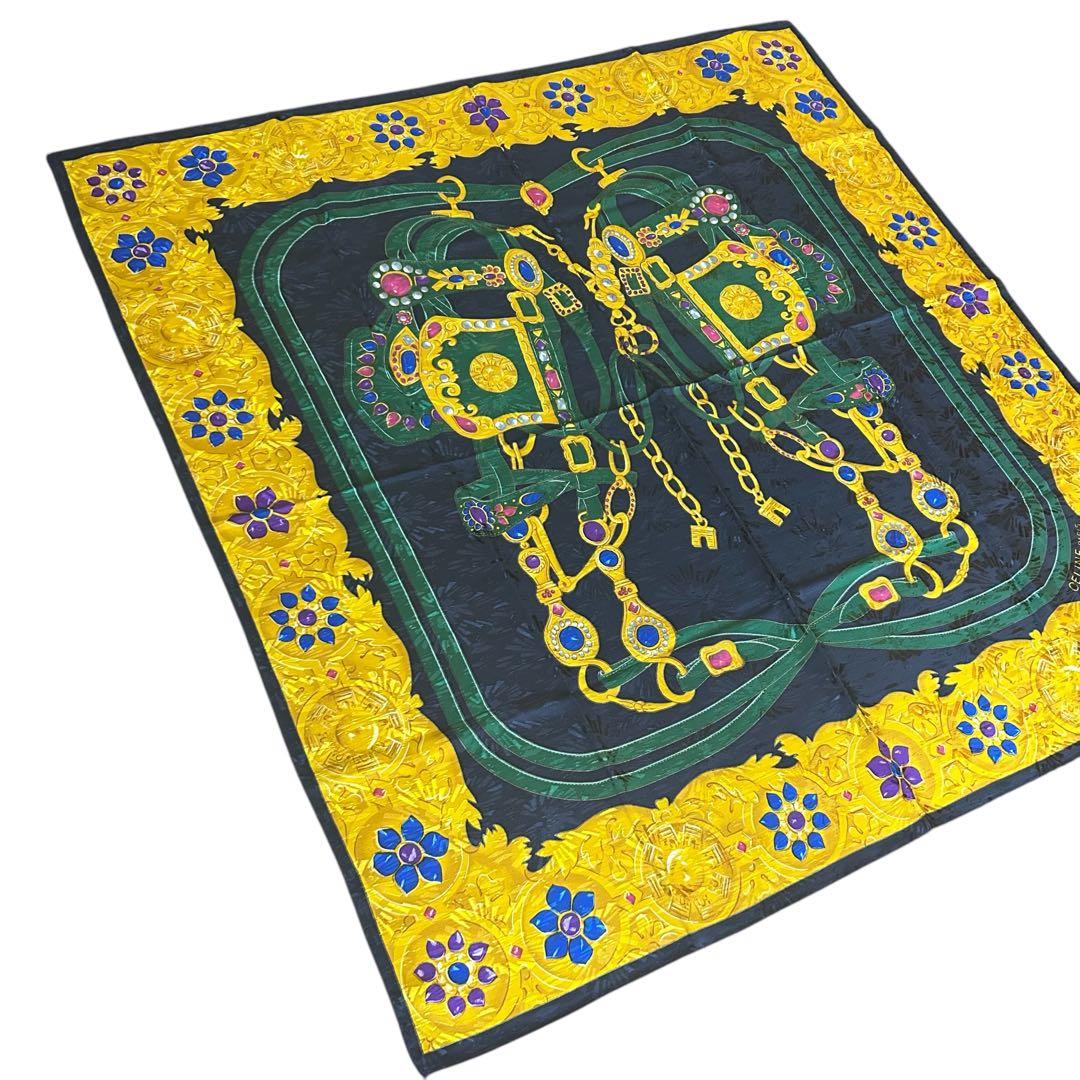 極美品‼︎ ◆CELINE◆ 大判スカーフ 宝石と馬具 高級 セリーヌ