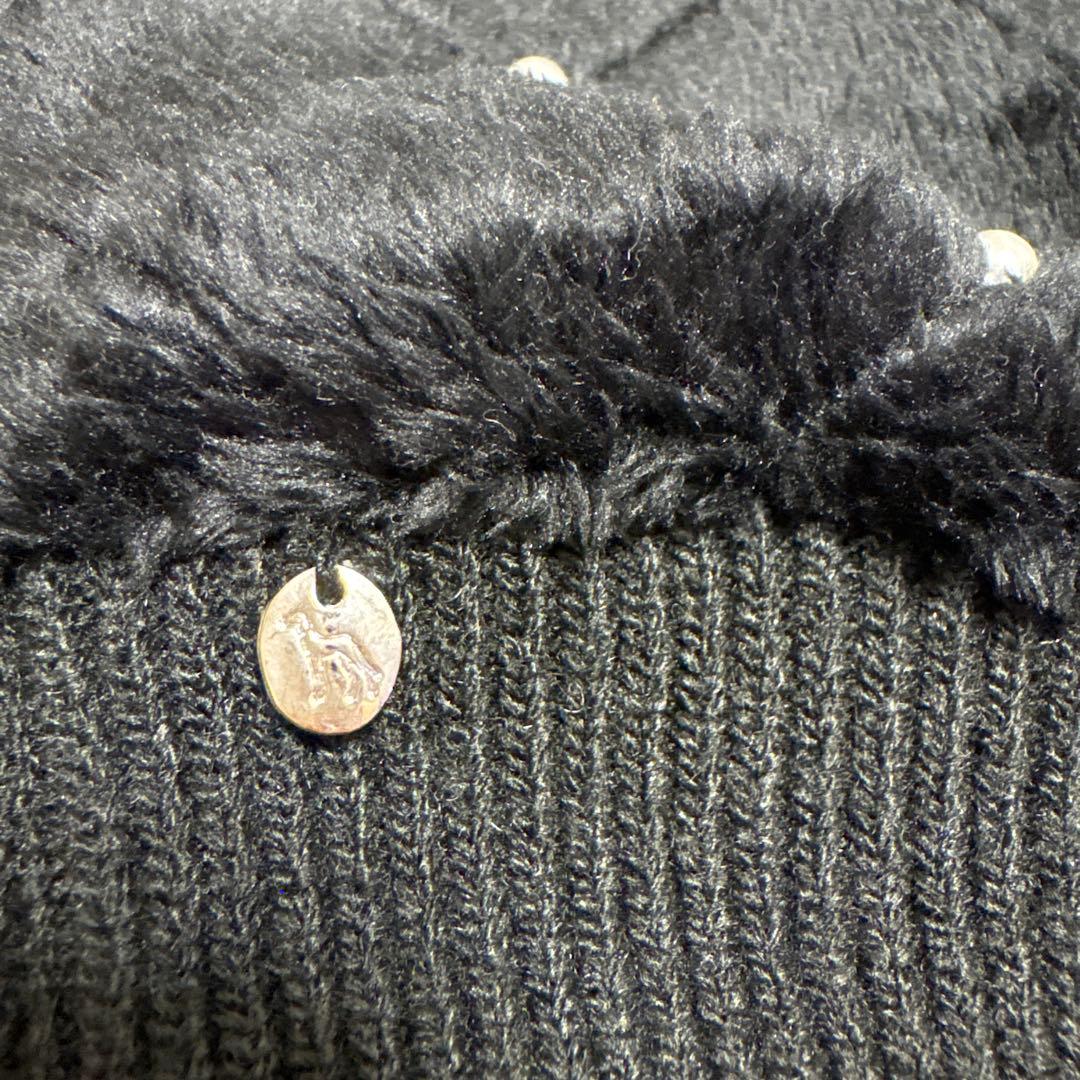 新品　タグ付　adabat ブラックファーバイザー　アームカバー　防寒　黒　上品