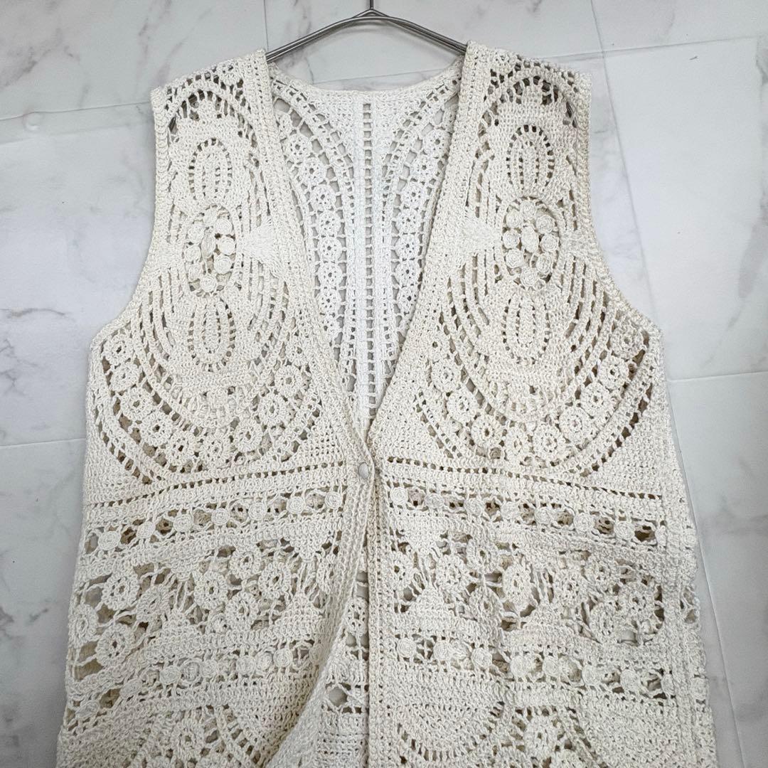 アメリヴィンテージ　メディシェル　モチーフ　クロシェット　ニット　ベスト