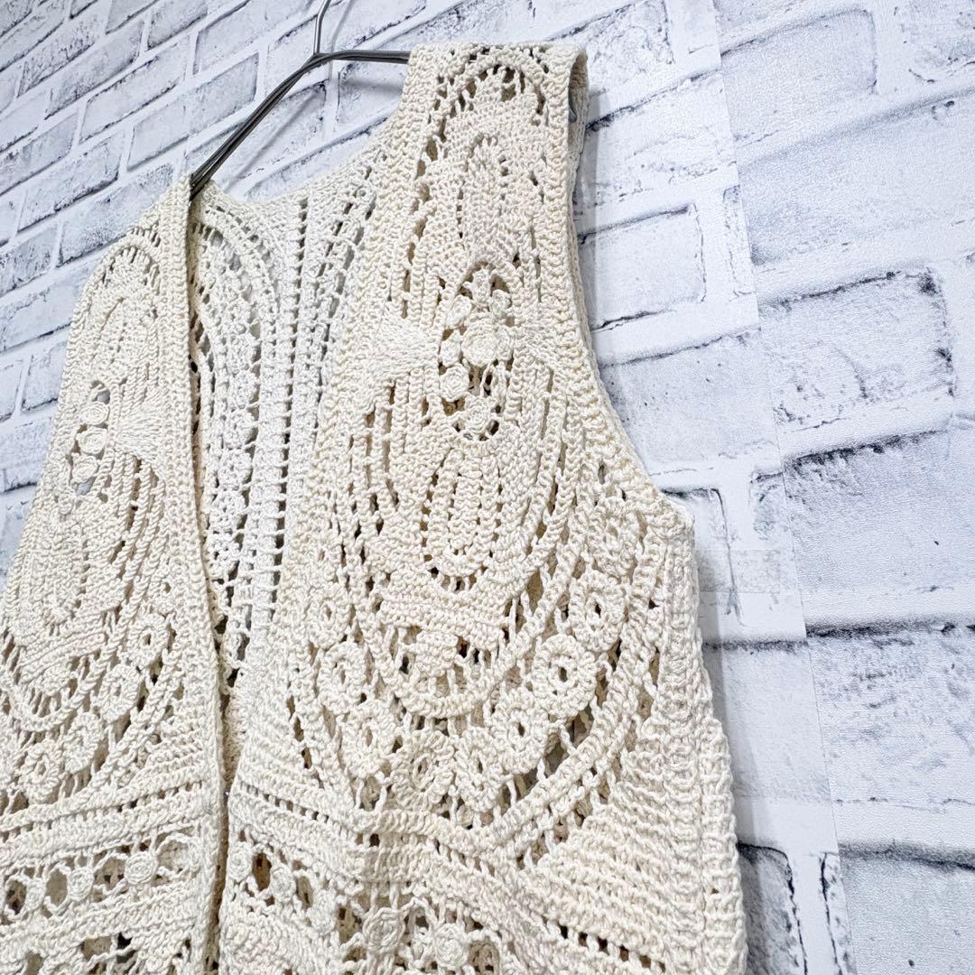 アメリヴィンテージ　メディシェル　モチーフ　クロシェット　ニット　ベスト