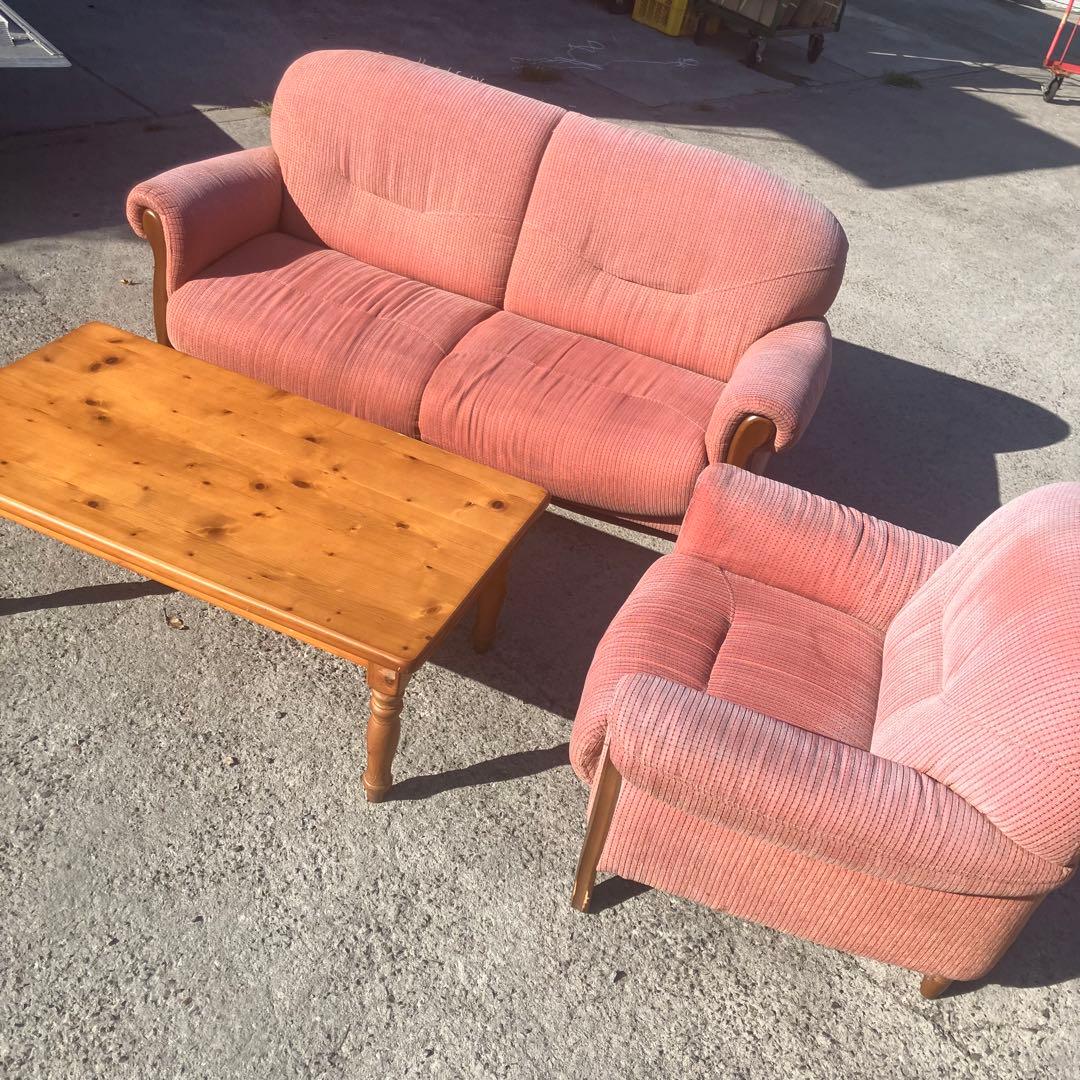 北欧レトロ 無垢材 パイン材 木製 センターテーブル カントリーテーブル 古家具