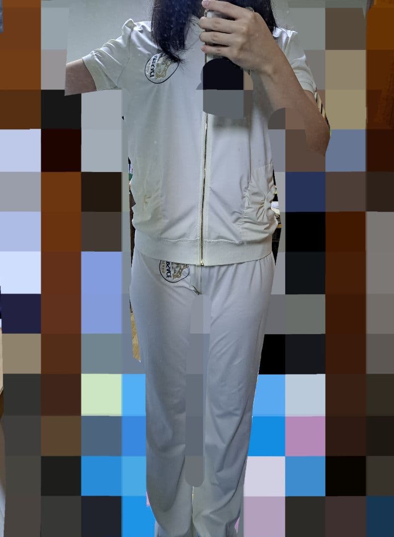 ゴルフウェアジャージレディースVERSACE セットアップ ジップパーカー 白