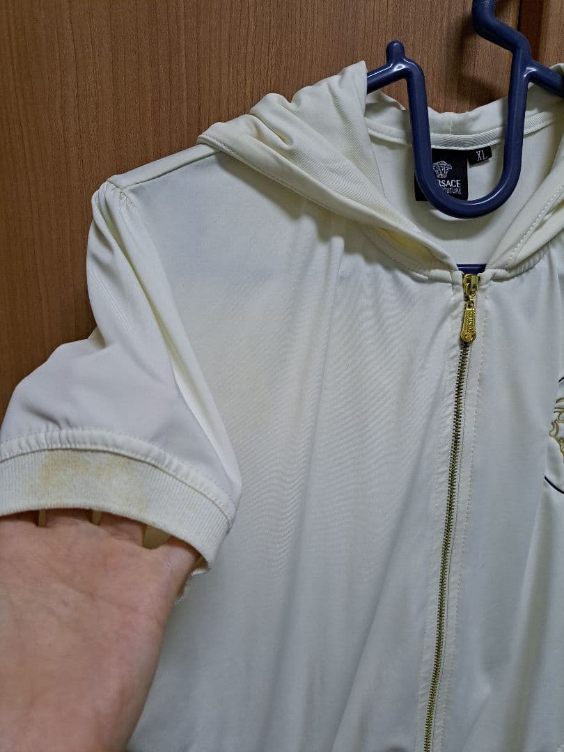 ゴルフウェアジャージレディースVERSACE セットアップ ジップパーカー 白