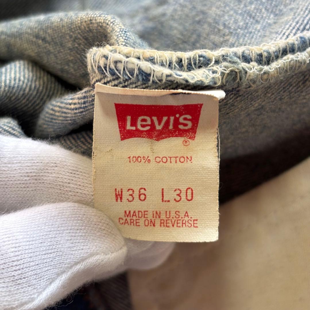 【USA製】リーバイス501 36×30 ナイロンフットボタン 赤文字 デニム