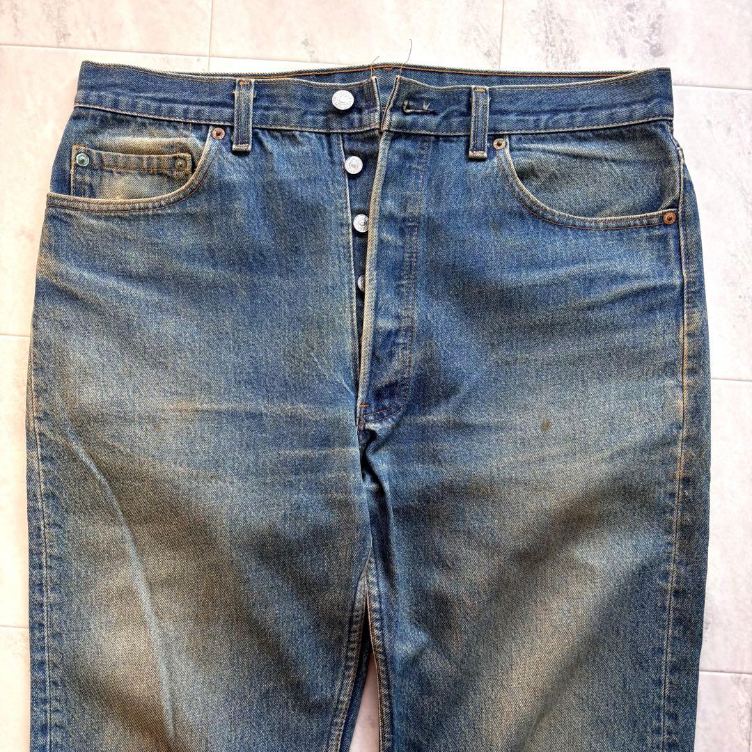 【USA製】リーバイス501 36×30 ナイロンフットボタン 赤文字 デニム