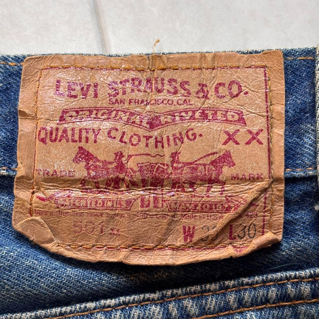 【USA製】リーバイス501 36×30 ナイロンフットボタン 赤文字 デニム