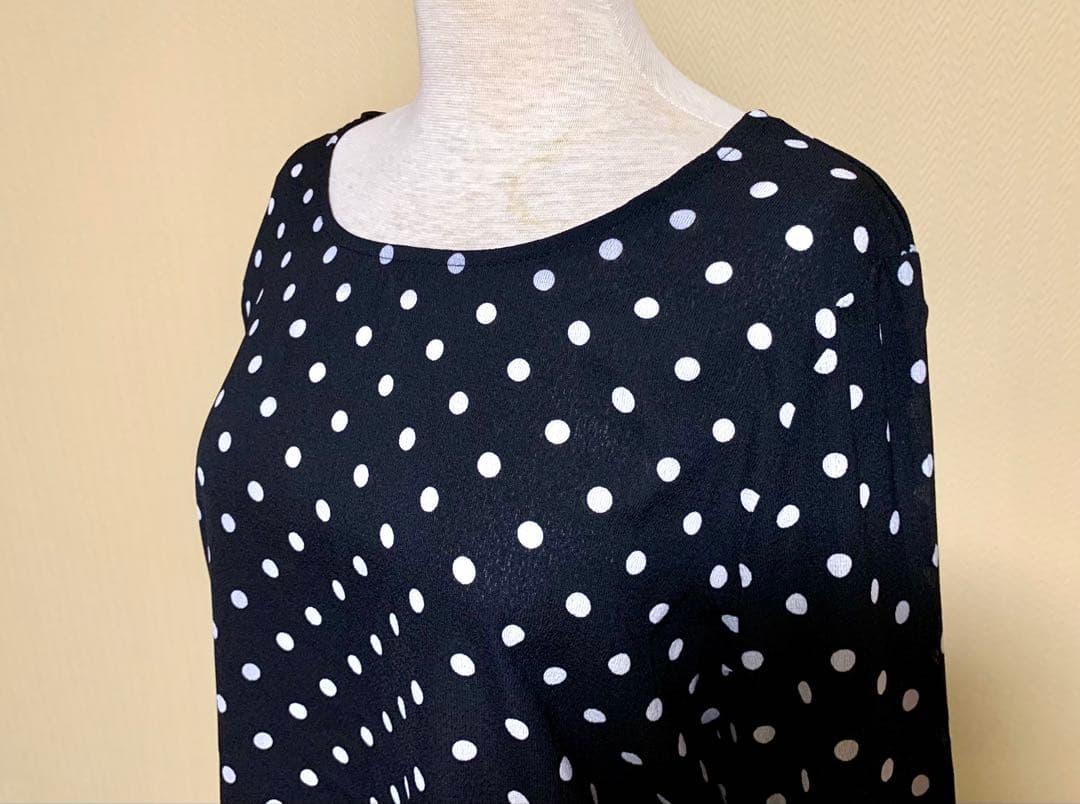 フラメンコ衣装　ハイウェストファルダとドットブラウスの上下セット