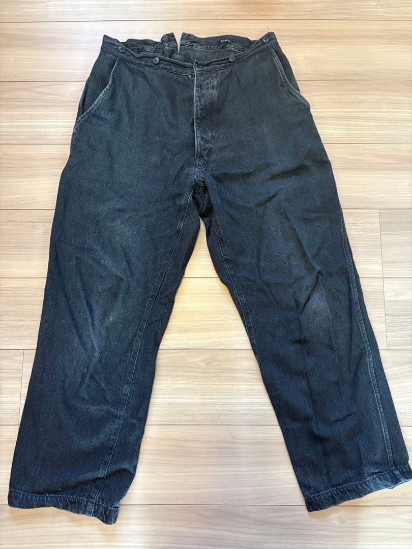 コモリcomoliデニムオーバーパンツブラック2