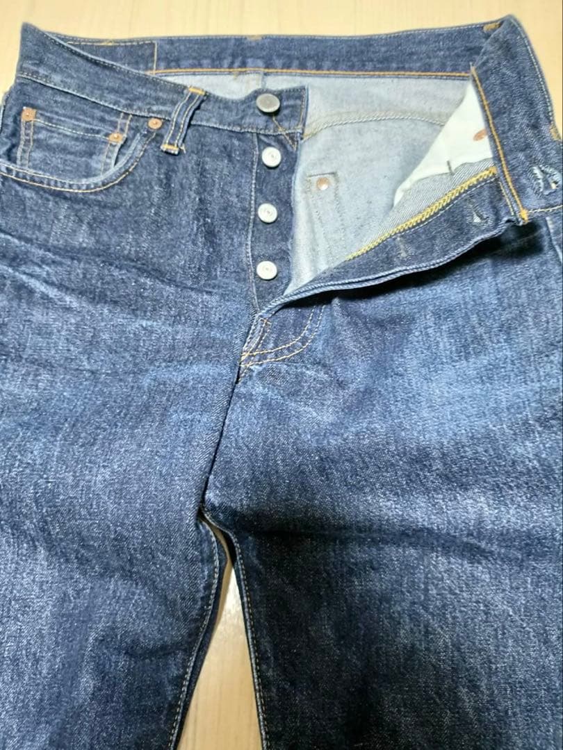 実寸78×75真紺アメリカ製_501XXバレンシア工場_555刻印29×36赤耳