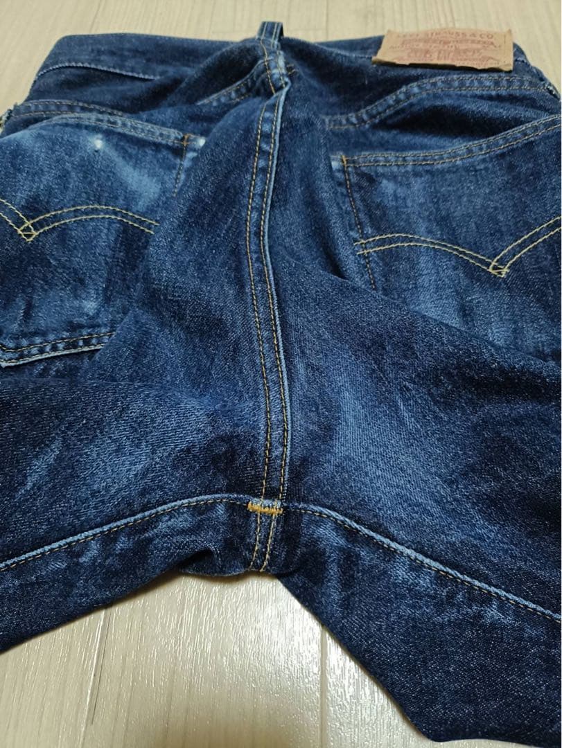 実寸78×75真紺アメリカ製_501XXバレンシア工場_555刻印29×36赤耳