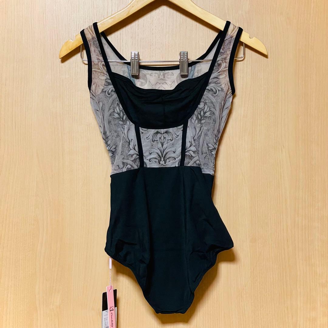 新品未使用 コルセット風 バレエレオタード S パッド付