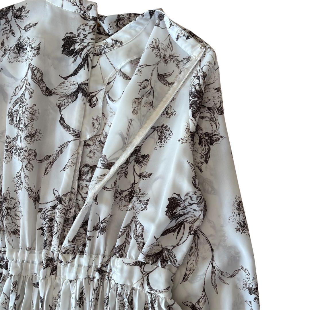 【希少M】FRAY ID フレイアイディー ネックフリル プリーツ ワンピース