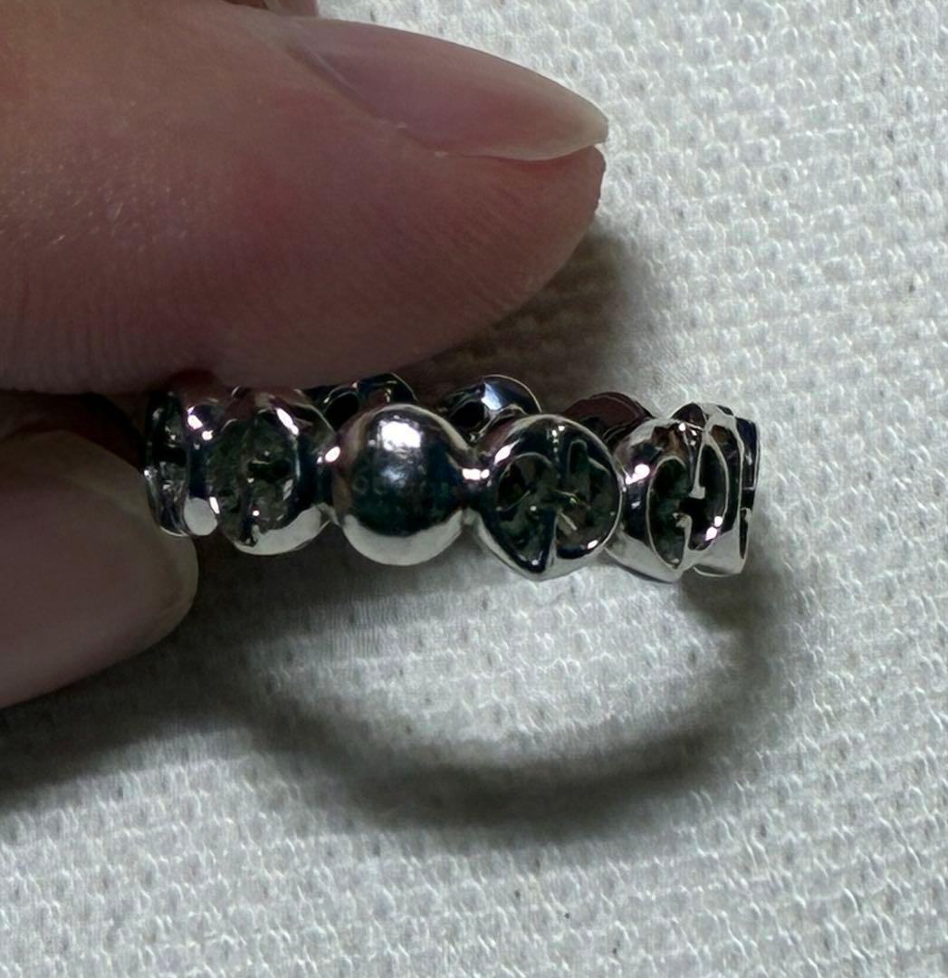 チ*ス様 GUCCI ロゴデザイン シルバーリング AU750 1973 グッチ