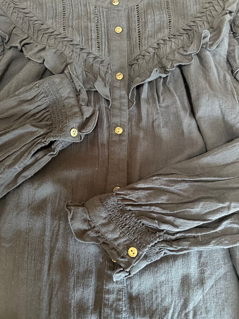 SLOBE IENA ピンタックフリルブラウス