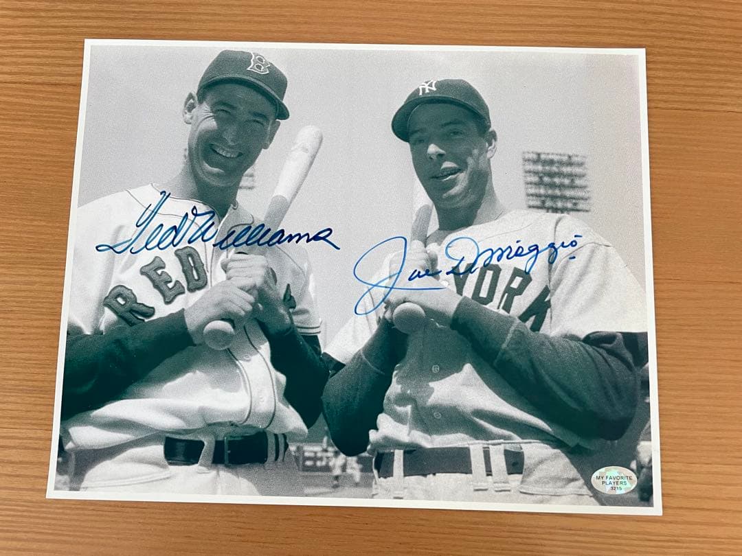 テッド・ウィリアムズ ジョー・ディマジオ 直筆サイン入り写真　証明書付き