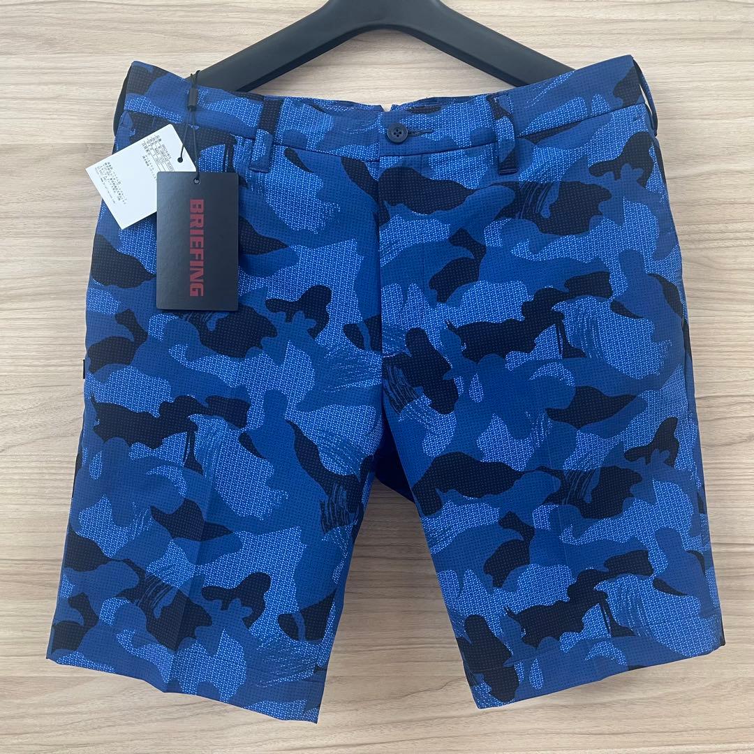 新品★27,500円BRIEFINGゴルフ カモフラショートパンツ 青黒迷彩