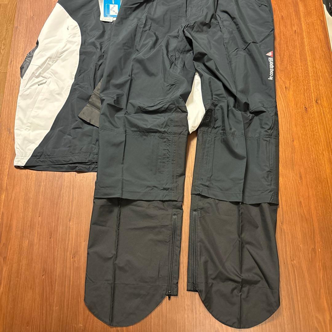 SALE 新品タグ付 ルコックゴルフ上下セット レインウェアL　　袋付 黒白