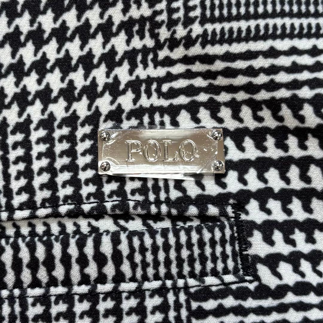 【美品】POLOGOLF 千鳥格子 チェック柄 ゴルフスカート スコート 黒 M