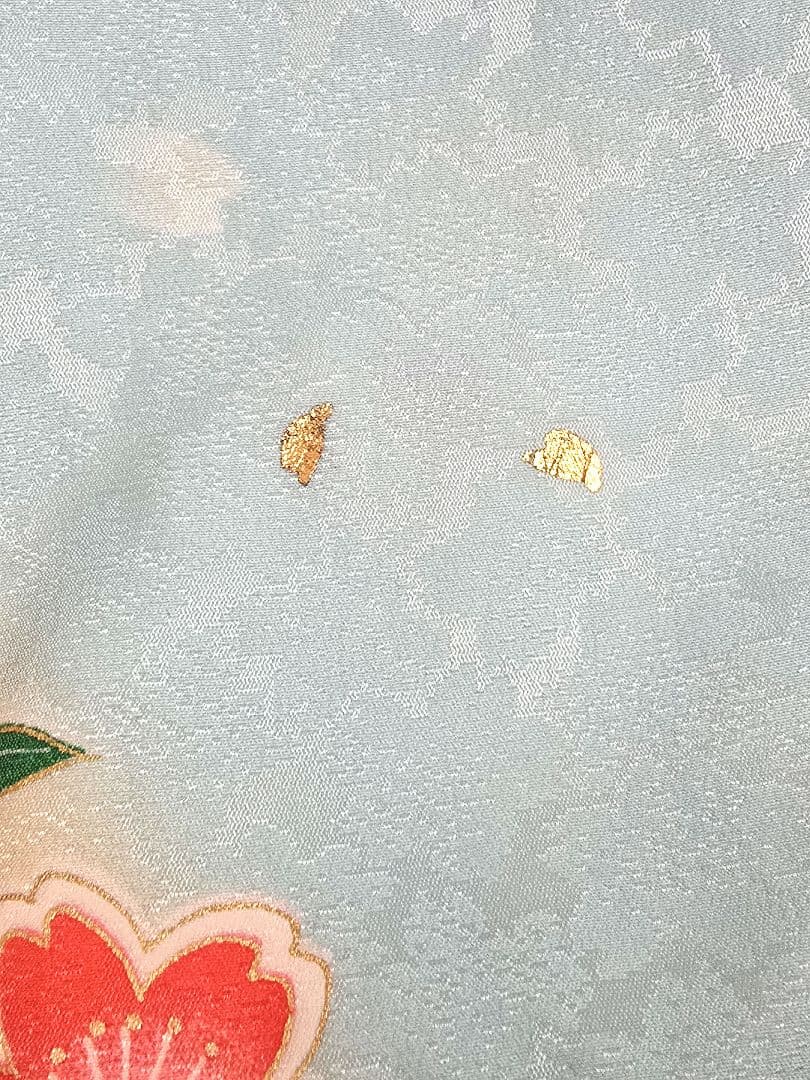 七五三　7歳　水色　正絹　着物　フルセット　女の子 d10