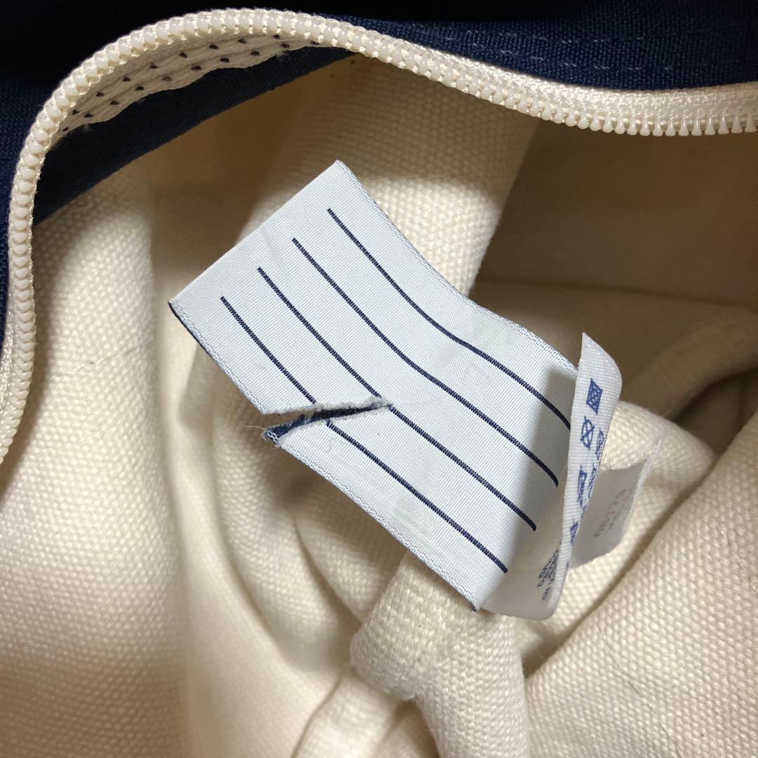 あ*き様 90s USA製 ランズエンド トートバッグ ネイビー ジップトップ