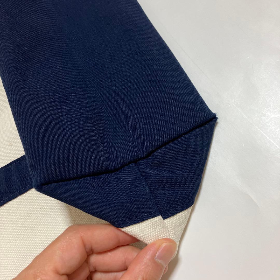 あ*き様 90s USA製 ランズエンド トートバッグ ネイビー ジップトップ