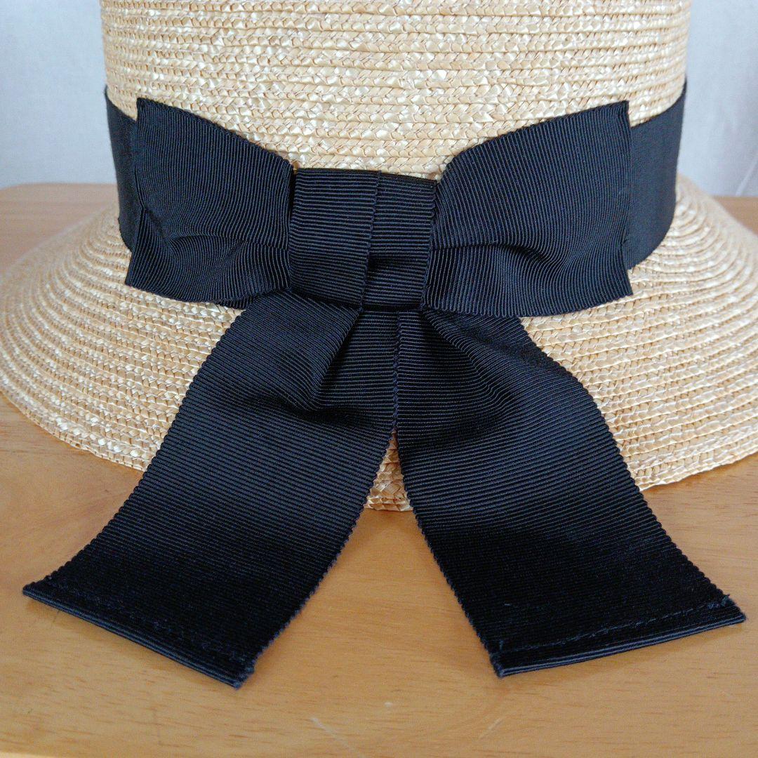 美品◆田中帽子店　アンヌ　麦わら帽子　59cm　女優帽　Anne　日本製　大きめ