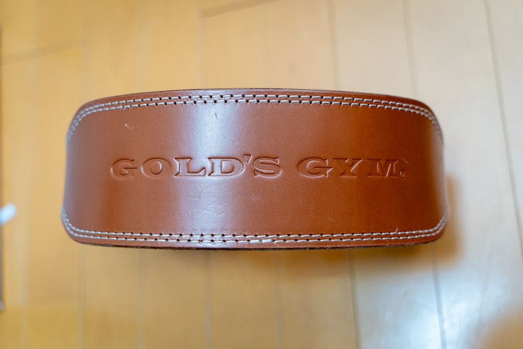 【美品】GOLD’S GYM レザー トレーニングベルト ウエイトベルトMサイズ
