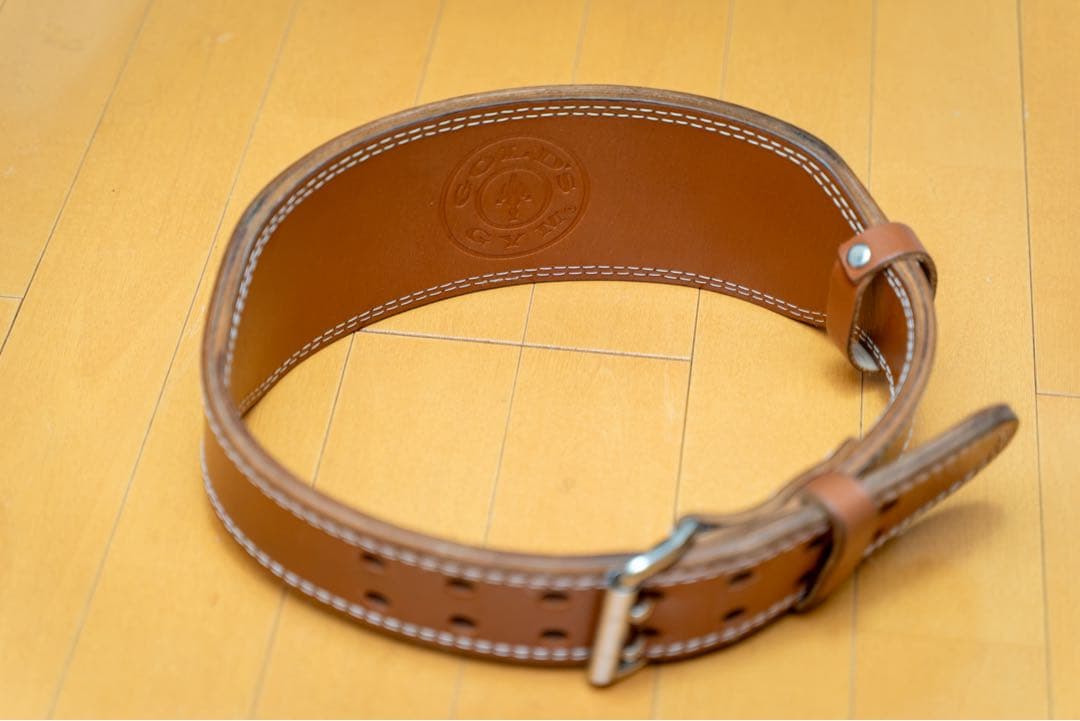 【美品】GOLD’S GYM レザー トレーニングベルト ウエイトベルトMサイズ