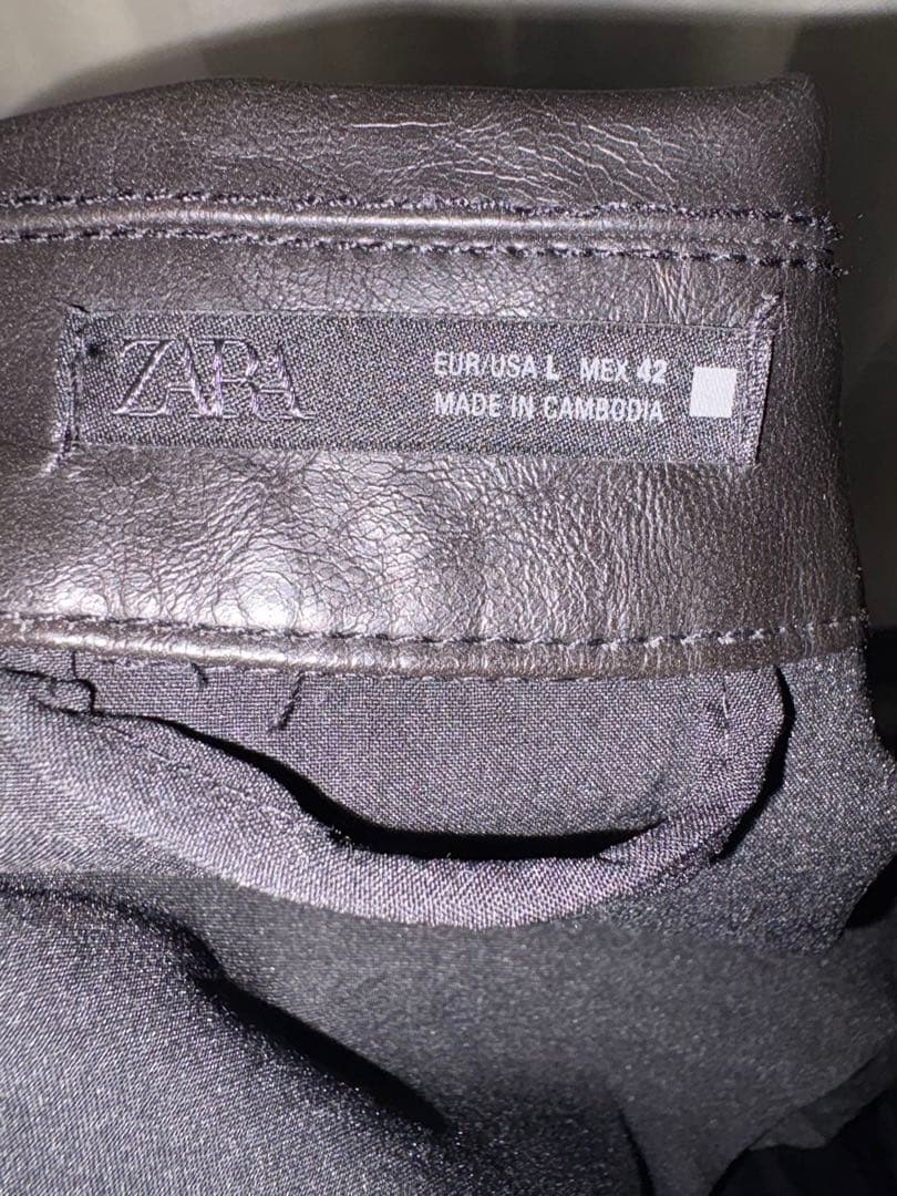 【新品未使用】ZARA ウォッシュドフェイクレザージャケット　L