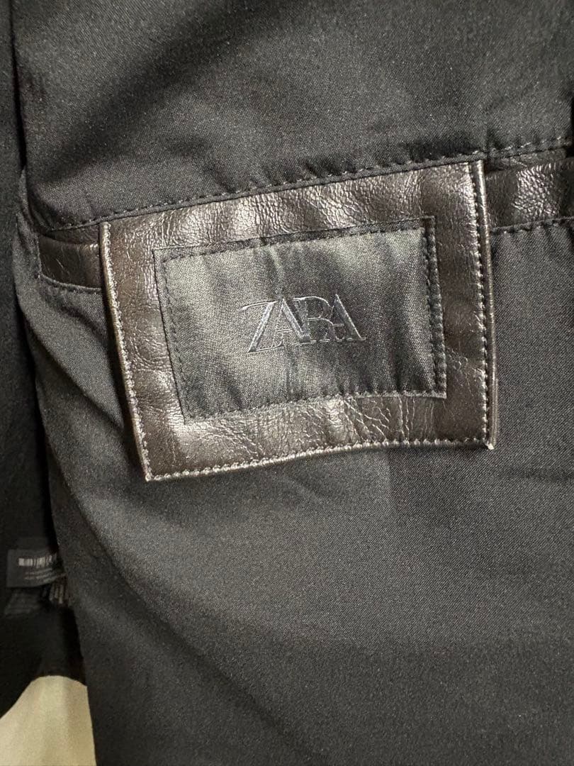 【新品未使用】ZARA ウォッシュドフェイクレザージャケット　L