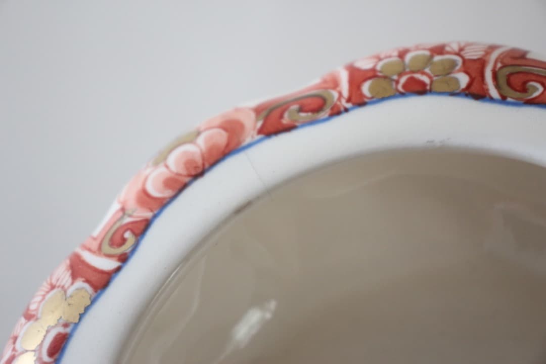 ヴィンテージ　オランダ　デルフト　伊万里デザイン　蓋付き物入　ボンボニエール