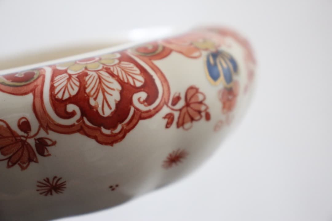 ヴィンテージ　オランダ　デルフト　伊万里デザイン　蓋付き物入　ボンボニエール