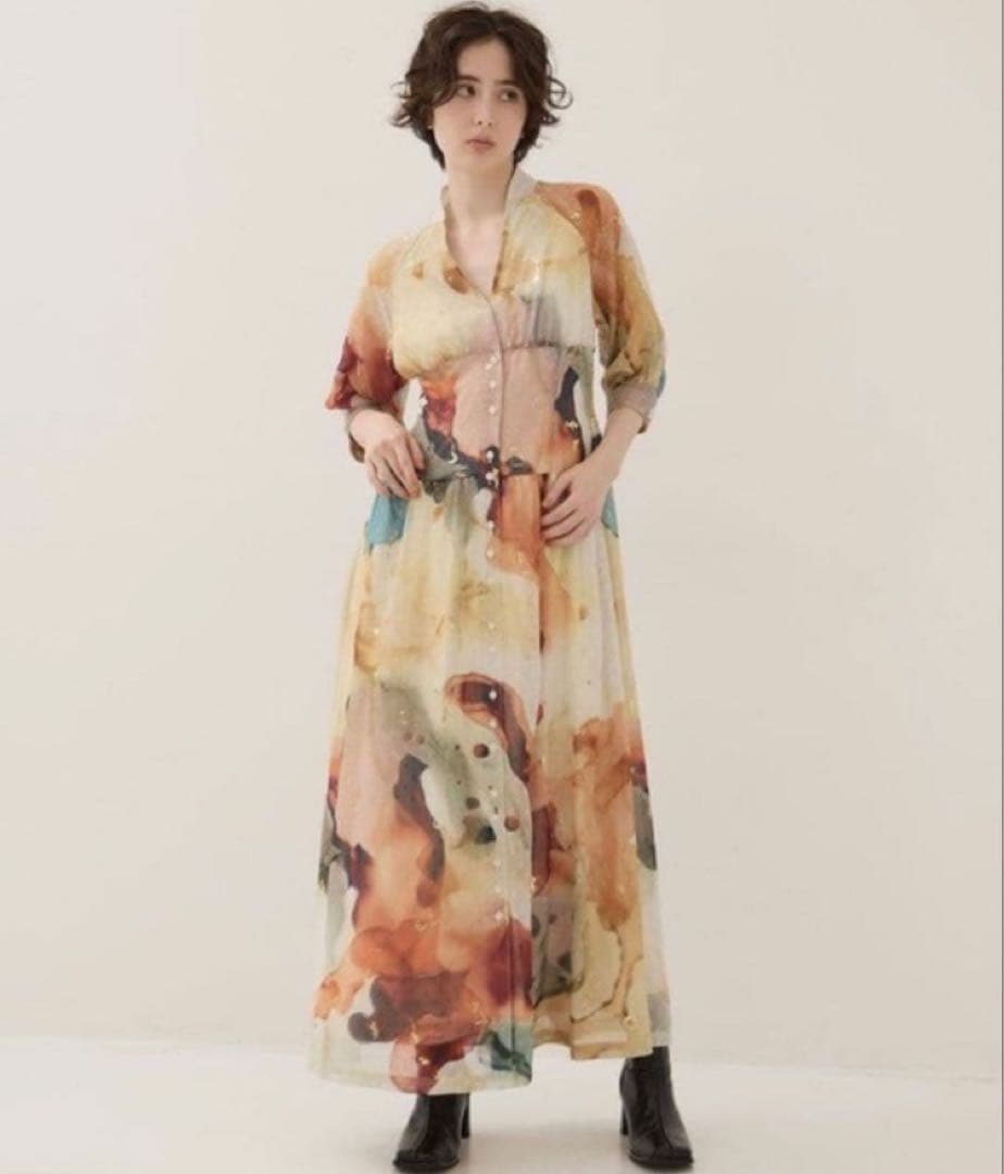 【AMERI/アメリ】《STUDIOUS別注》Art Organdy Dress