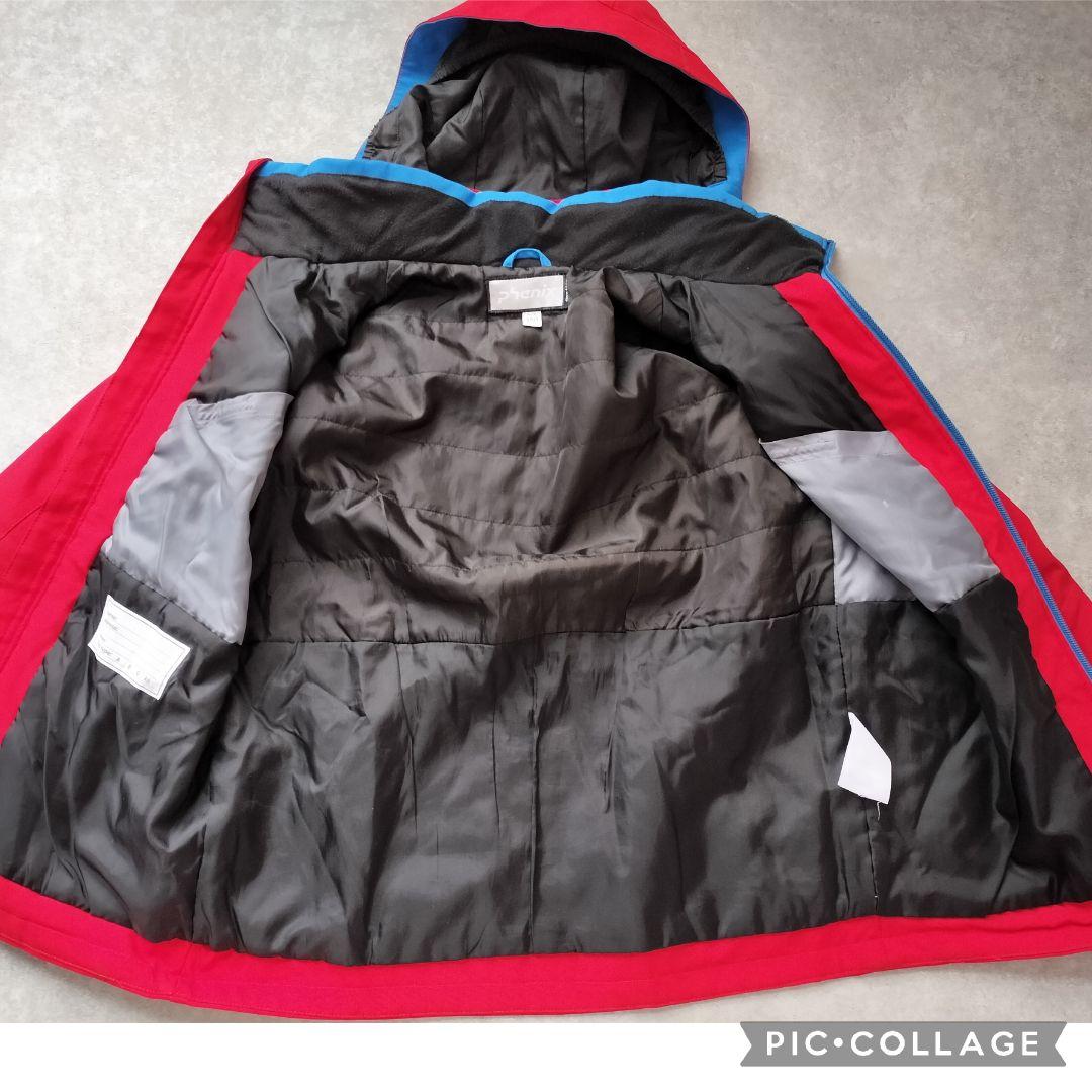 美品 PHENIX デモモデル スキーウェア上下 150 ジュニア 男の子 赤青