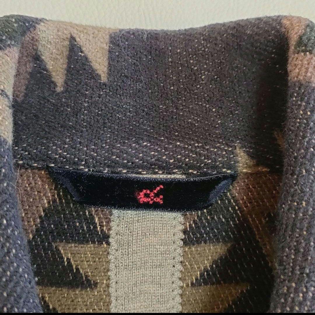 45R コットンジャケット　ネイティブ柄　総柄　幾何学　ショールカラー　サイズ１