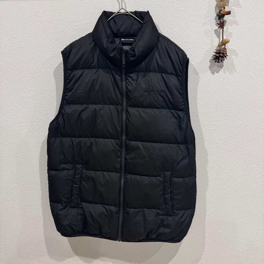 美品FIRST DOWN ファーストダウン ダウンベスト Lブラック　メンズ