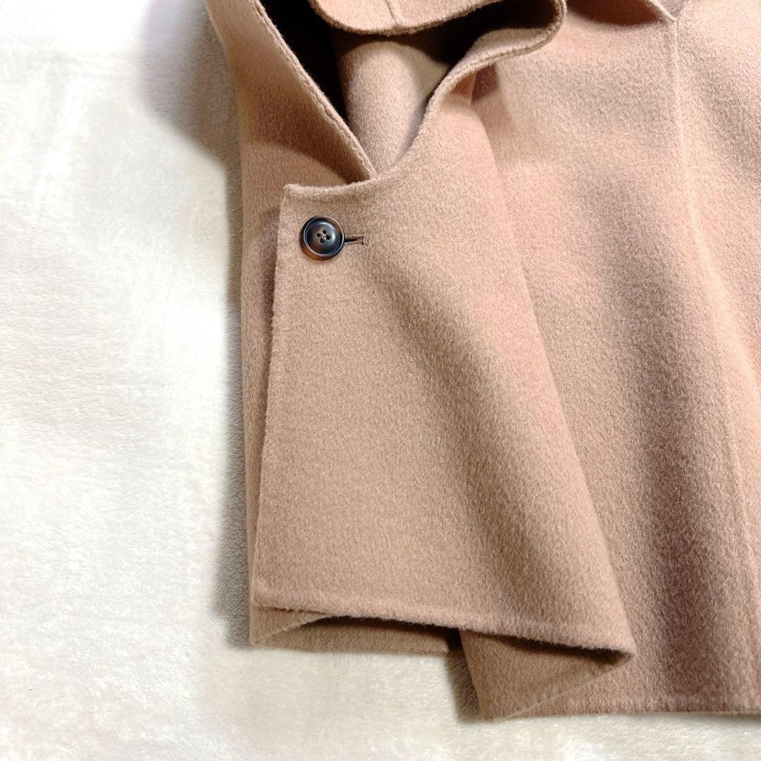 極美品 ラフロー ウールポンチョ roughlow キャメル コート フード付き