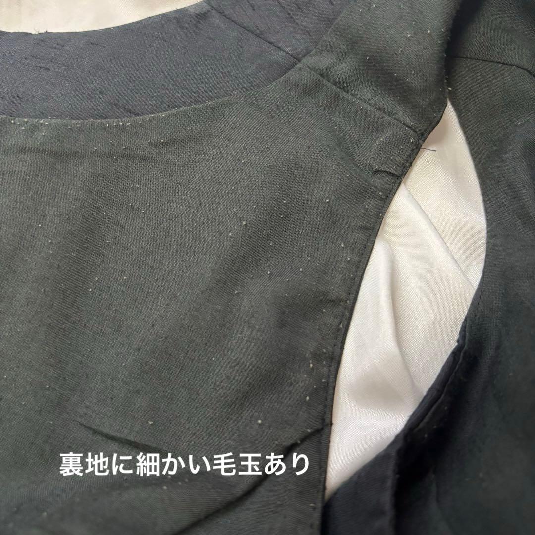 レリアン シルク混ロングワンピース ビジュー ギャザー フレア 黒 大きいサイズ