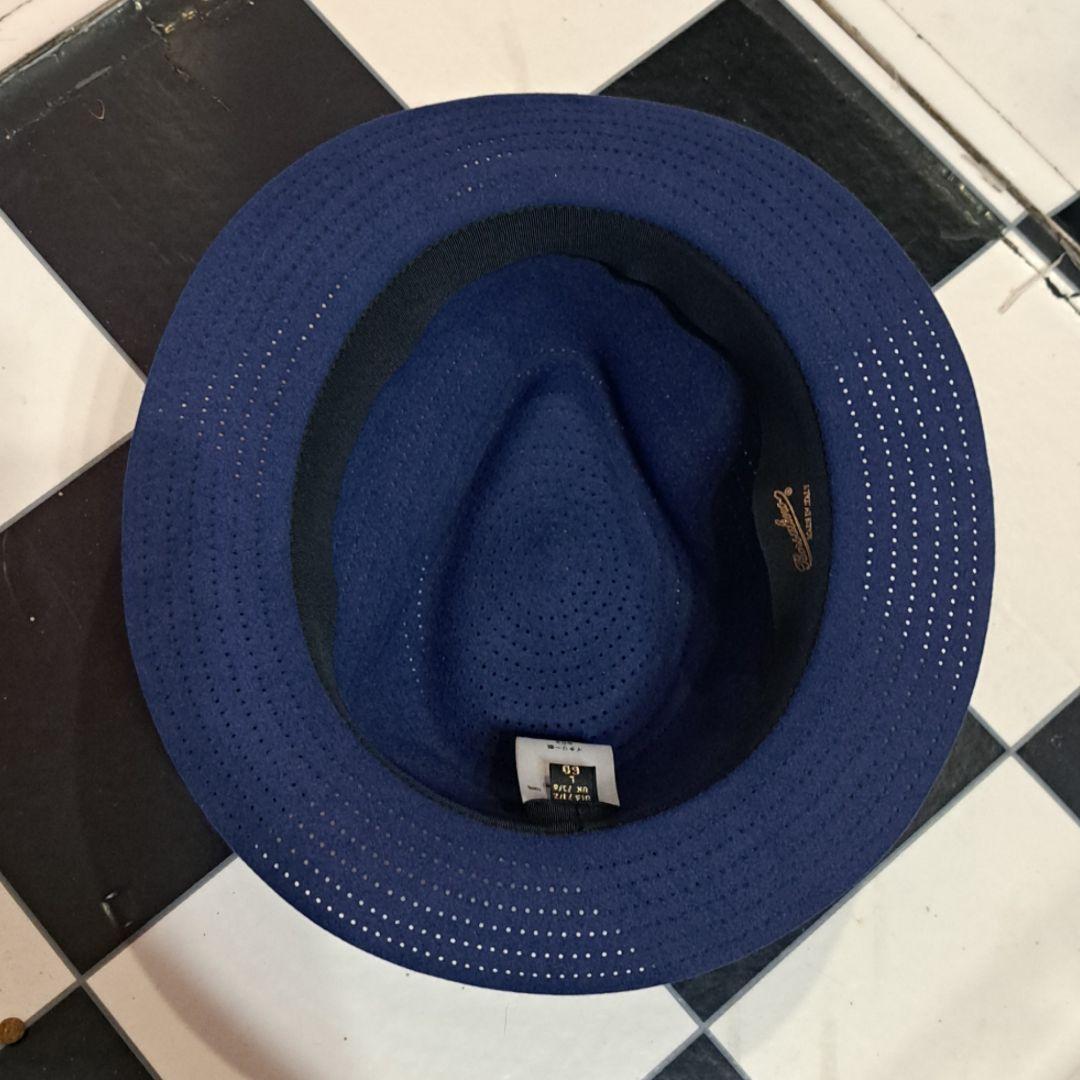 大きなサイズ　Borsalino ラビットファー　中折れパンチングフェルトハット