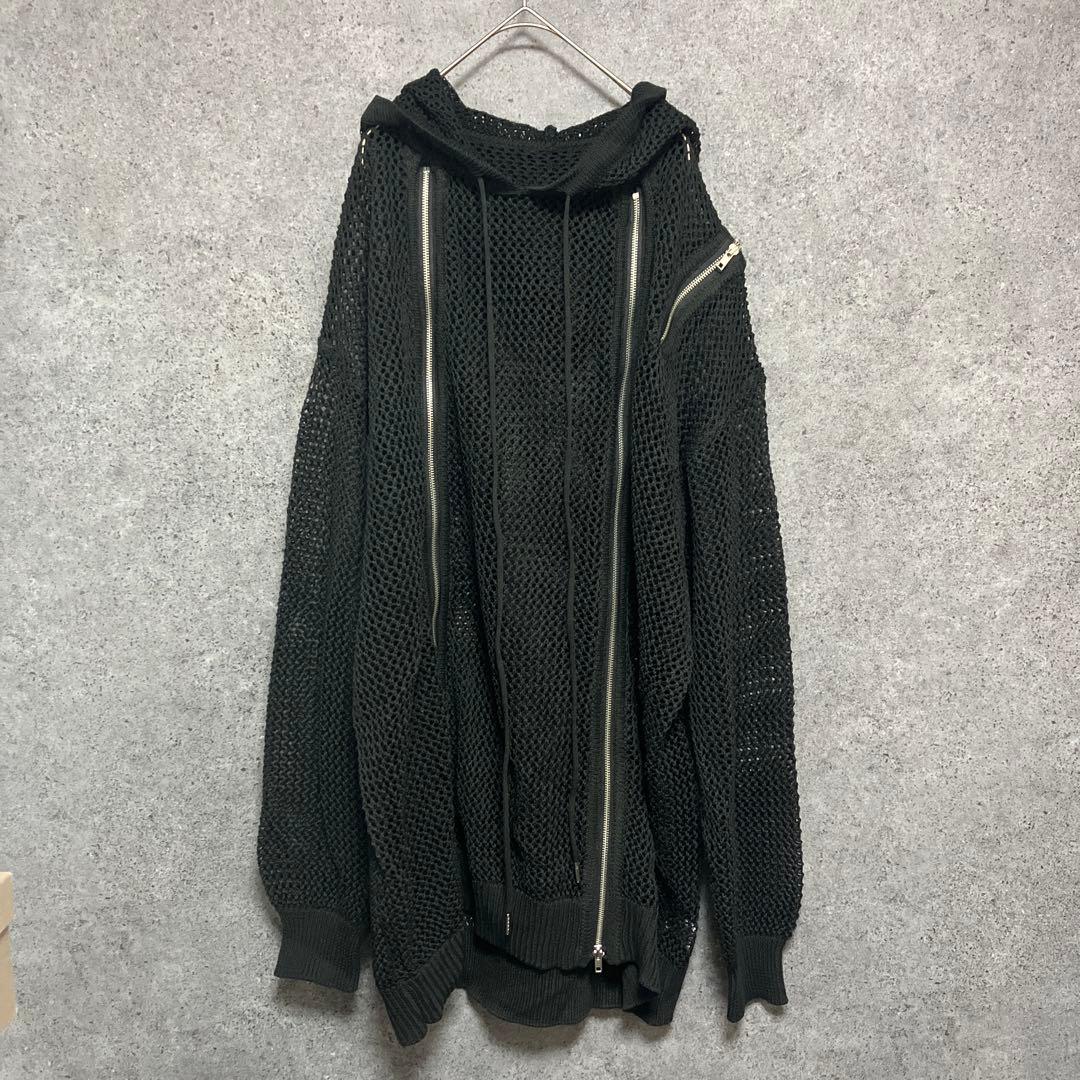 狐独　Ellno Loset メッシュデザインジップフーディ　L