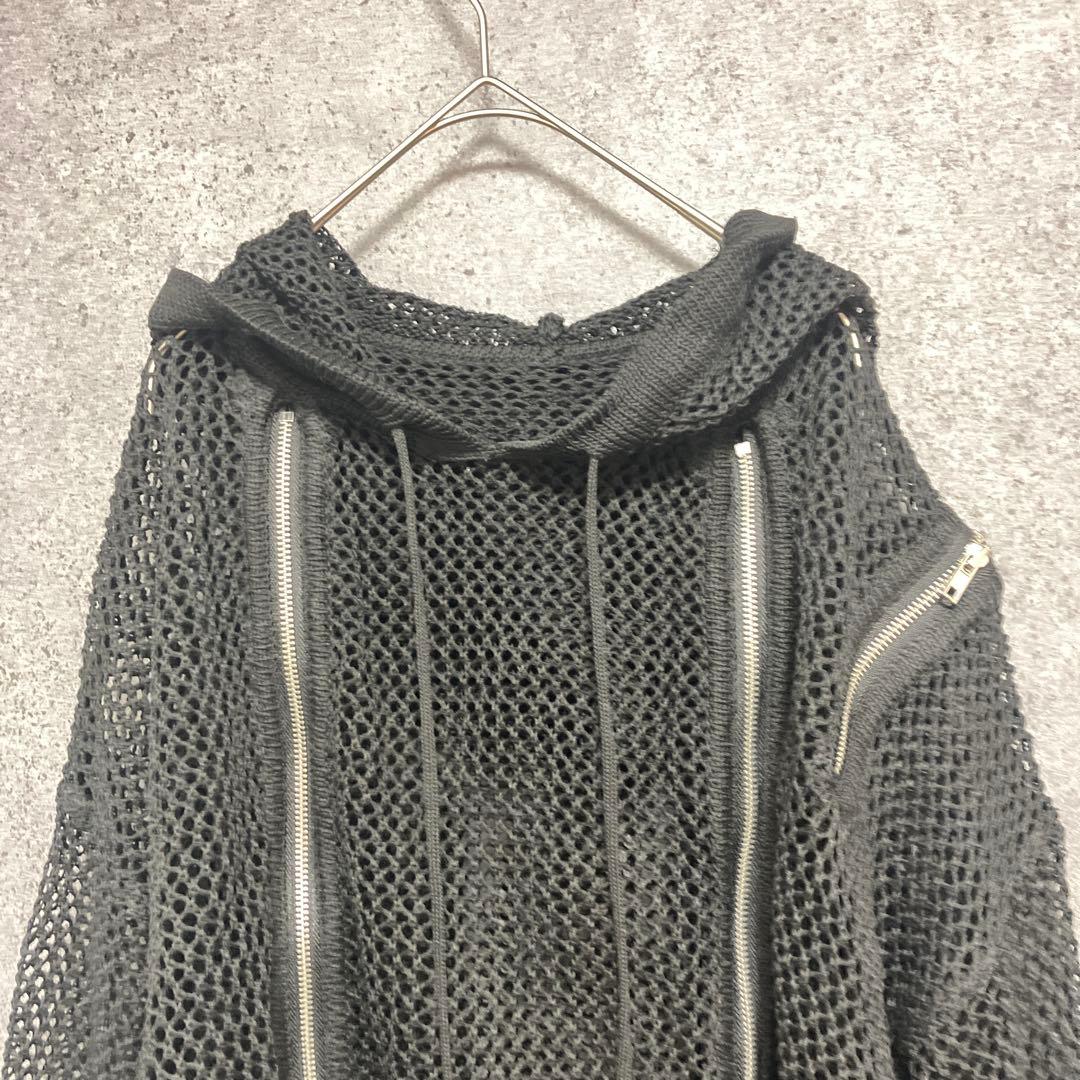 狐独　Ellno Loset メッシュデザインジップフーディ　L