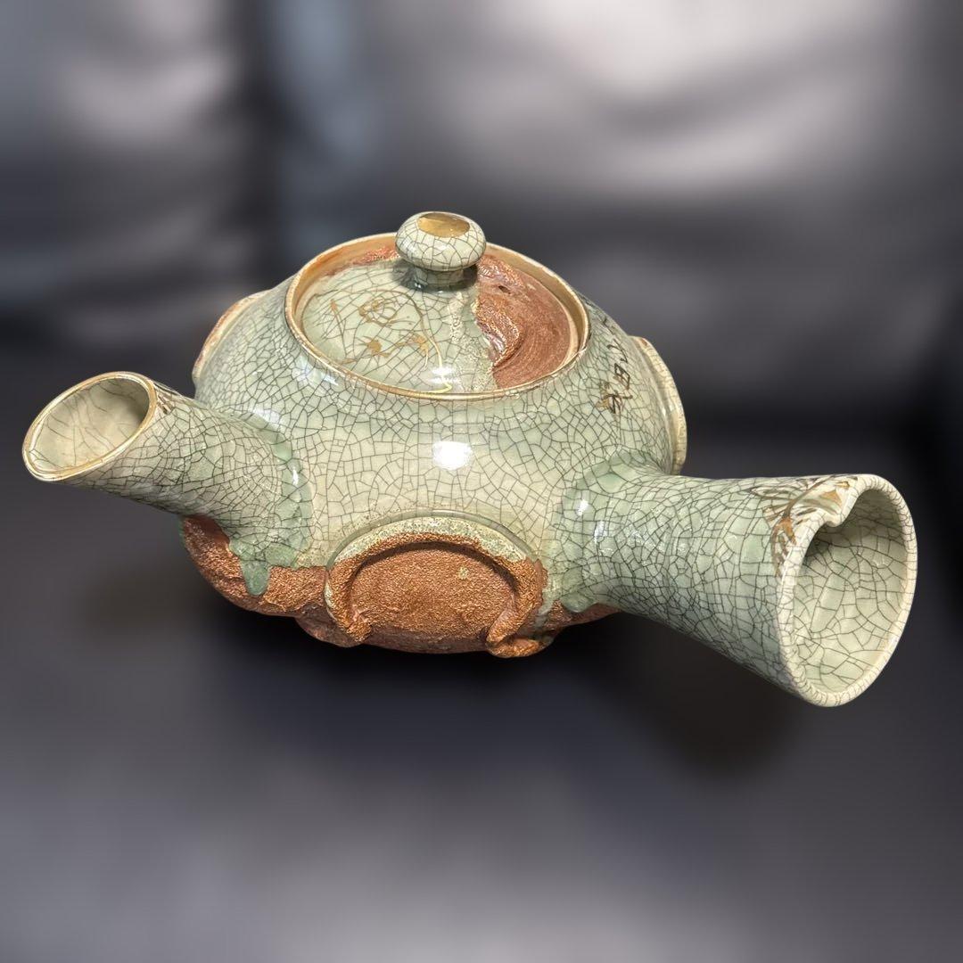 森*田様 相馬焼き特大急須跳ね馬二重造3点セット