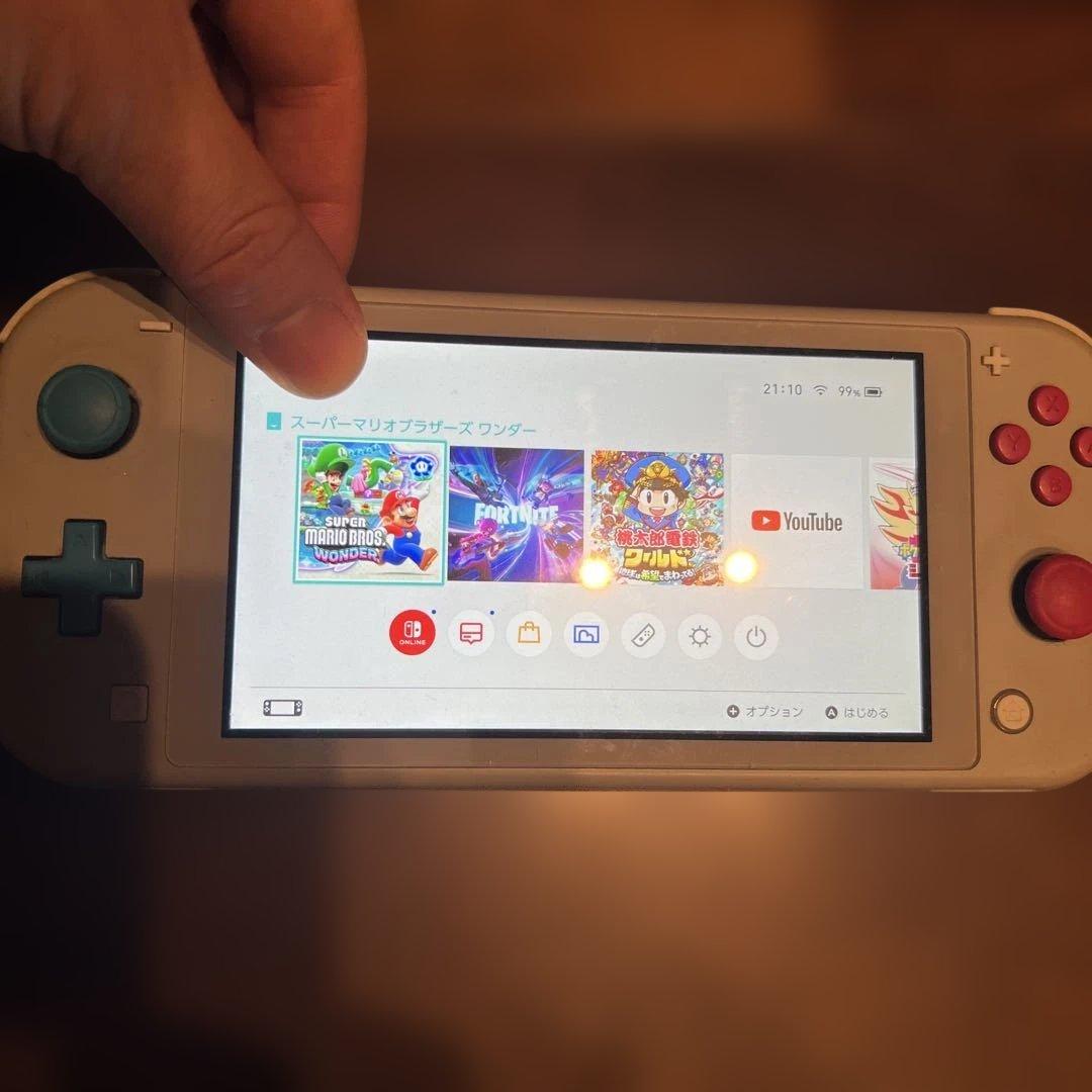 Switchライト本体　充電器.SD付　ジャンク品