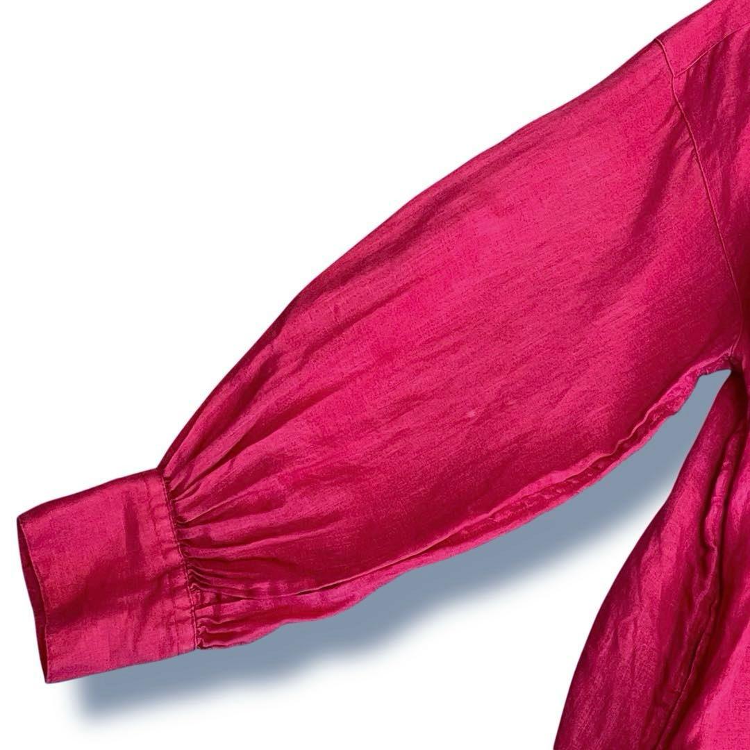 美品◆アーバンリサーチドアーズ 上質リネン100% リネンギャザーワンピース M