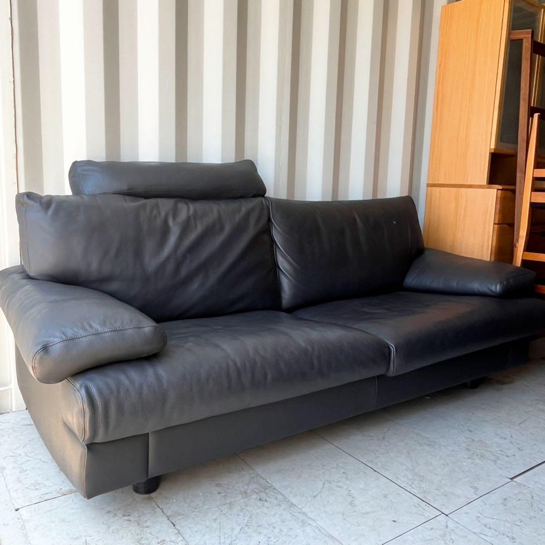 取付無料！フランスベッド エルポ マルネ ドイツ製高級総本革3人掛けソファ✨