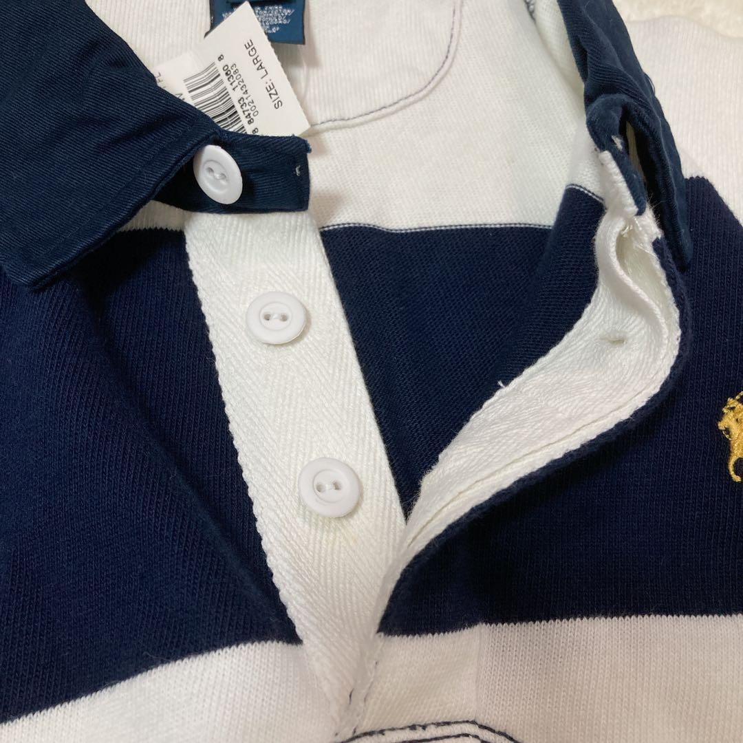 【美品】タグ付き ポロ ラルフローレン ラガーシャツ ボーイズ L ネイビー